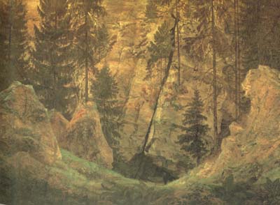 Caspar David Friedrich Cave and Funerary Monument (mk10)